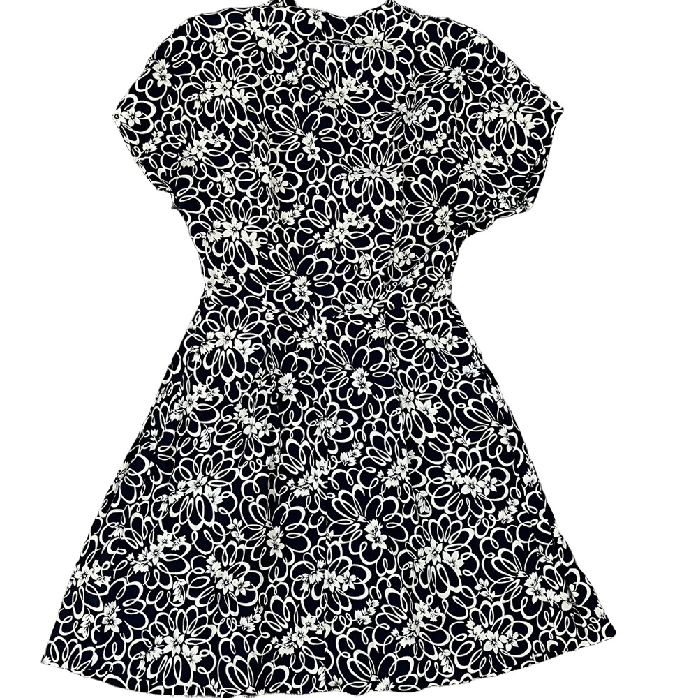 Vintage 90s Banana Republic Deep Navy & Cream A-Line Mini Dress
